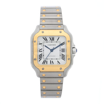CARTIER Stainless Steel 18K Yellow Gold 35mm Santos de Cartier Automatic Watch