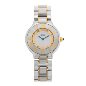 CARTIER Stainless Steel 18K Yellow Gold 28mm Must de 21 Quartz Watch
