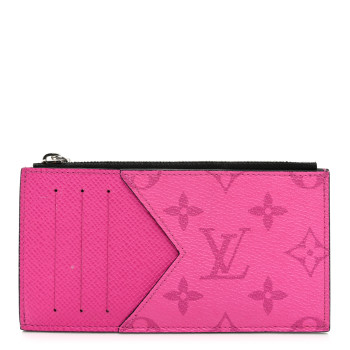 LOUIS VUITTON Taigarama Coin Card Holder Fuchsia