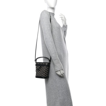 GOYARD Goyardine Petit Flot Mini Bucket Bag Black GOYARD Goyardine Petit Flot Mini Bucket Bag Black