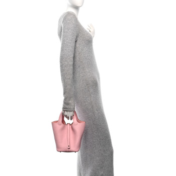 HERMES Taurillon Clemence Picotin Lock 18 PM Rose Sakura