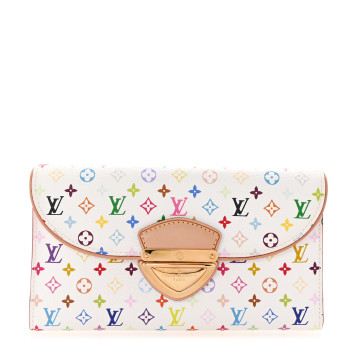 LOUIS VUITTON Monogram Multicolor Eugenie Wallet White Litchi