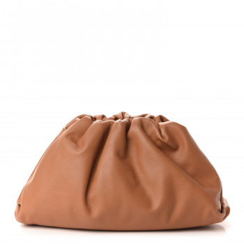 BOTTEGA VENETA Smooth Butter Calf The Pouch Oversized Clutch Light Orange