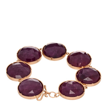 IRENE NEUWIRTH 18K Rose Gold Ruby Large Classic Link Bracelet