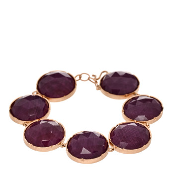 IRENE NEUWIRTH 18K Rose Gold Ruby Large Classic Link Bracelet