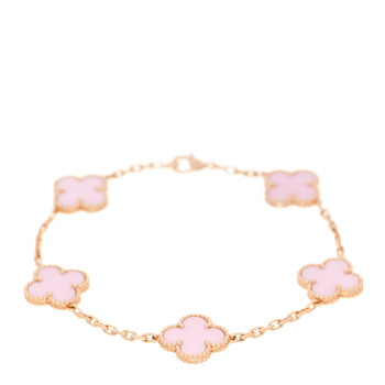 VAN CLEEF & ARPELS 18K Rose Gold Pink Porcelain 5 Motifs