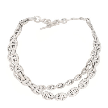 HERMES Sterling Silver Chaine d'Ancre Enchainee Collar