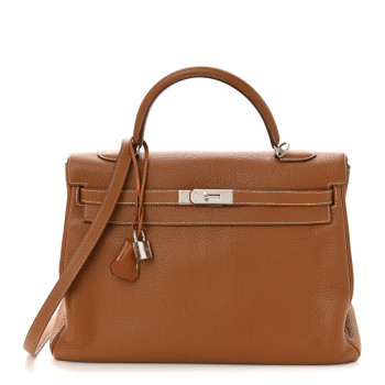 HERMES Taurillon Clemence Kelly Retourne 35 Gold