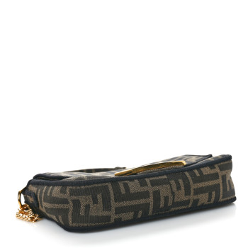 FENDI Fabric Jacquard FF 1974 Mini Baguette Tobacco Moro
