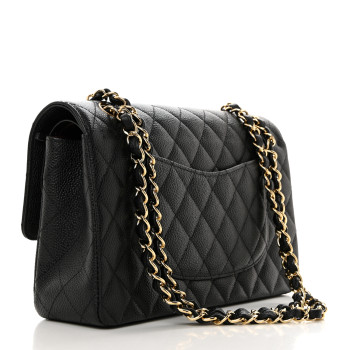 CHANEL Caviar Quilted Medium Double Flap Black