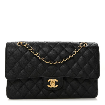 CHANEL Caviar Quilted Medium Double Flap Black