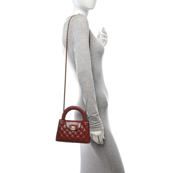 CHANEL Shiny Aged Calfskin Quilted Nano Kelly Shopper Brown CHANEL Shiny Aged Calfskin Quilted Nano Kelly Shopper Brown