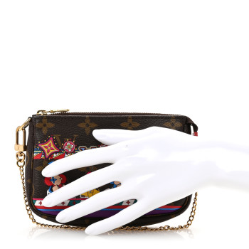 LOUIS VUITTON Monogram 2020 Christmas Animation Bumper Cars Mini Pochette Accessories Coquelicot