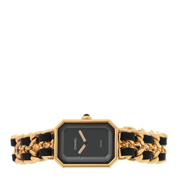 CHANEL Stainless Steel Lambskin 20mm Chain Premiere Quartz Watch Gold L