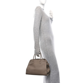 THE ROW Matte Grained Calfskin Soft Margaux 12 Silk
