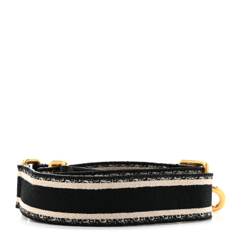CHRISTIAN DIOR Canvas Embroidered Shoulder Strap Blue