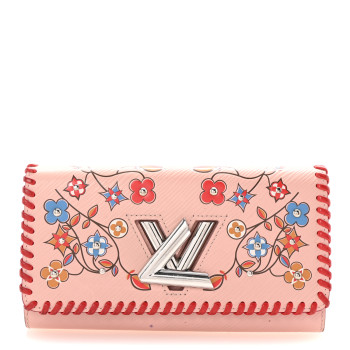 LOUIS VUITTON Epi Flowers Twist Wallet Rose Ballerine