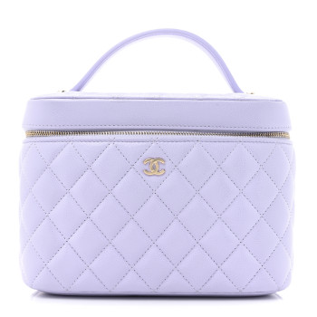 CHANEL Caviar Quilted Large Vanity Pouch Light Purple