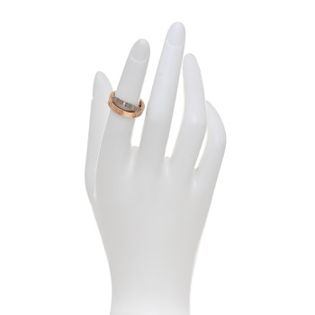 CARTIER 18K Pink White Gold 6 Diamond LOVE Ring 48 4.5