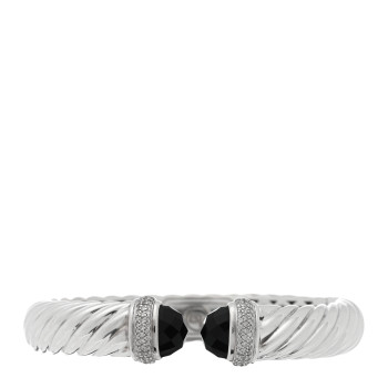 DAVID YURMAN Sterling Silver Diamond Black Onyx 10mm Waverly Bracelet