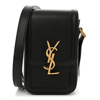 SAINT LAURENT Smooth Calfskin Mini Solferino Satchel Black