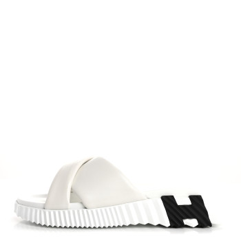 HERMES Nappa Womens Infra Sandals 38 White
