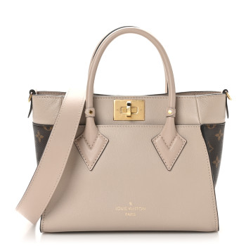 LOUIS VUITTON Calfskin Monogram On My Side PM Greige