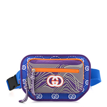 GUCCI Jersey GG Monogram All Over Sporty Belt Bag Grey White Multicolor