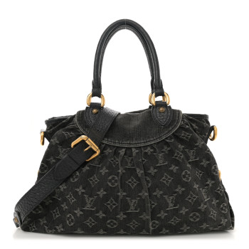 LOUIS VUITTON Denim Neo Cabby MM Black