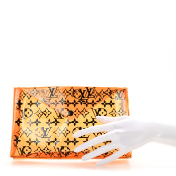LOUIS VUITTON PVC Monogram Printed Envelope Pouch Orange