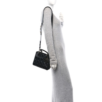 CHRISTIAN DIOR Lambskin Cannage Small My ABCDior Lady Dior Black