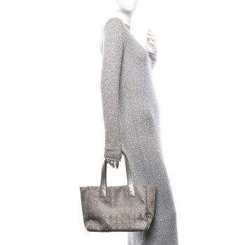 CHANEL Metallic Nylon Travel Tote Silver