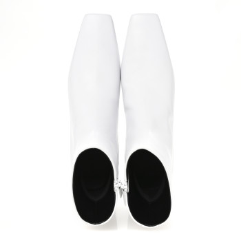 BALENCIAGA Sheepskin Typo Ankle Booties 39 White