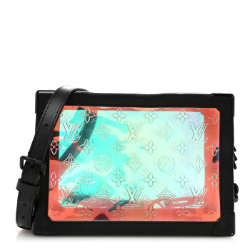  Calfskin PVC Monogram Solar Ray Soft Trunk Iridescent Prism Black