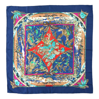 HERMES Silk Vintage Tropiques Scarf 90