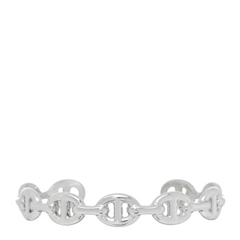 HERMES Sterling Silver MM Chaine d'Ancre Enchainee Cuff Bracelet ST