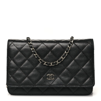 CHANEL Caviar Quilted Wallet on Chain WOC Black