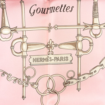 HERMES Silk Mors et Gourmettes Scarf 90