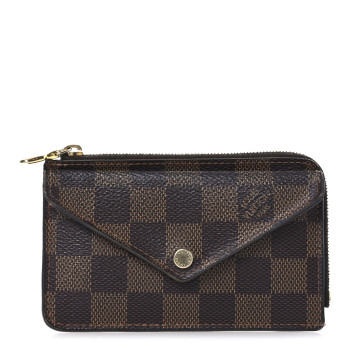 LOUIS VUITTON Damier Ebene Recto Verso Card Holder Red