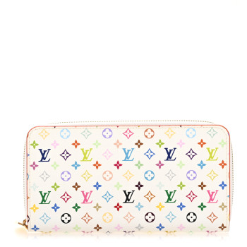 LOUIS VUITTON Monogram Multicolor Zippy Wallet White Litchi