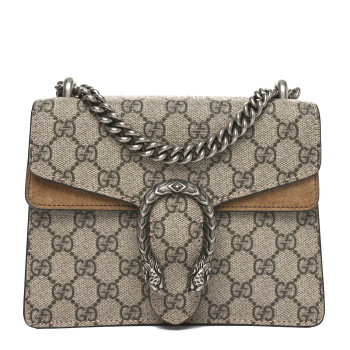 GUCCI GG Supreme Monogram Mini Dionysus Shoulder Bag Taupe