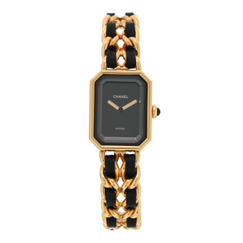 CHANEL Stainless Steel Lambskin 20mm Chain Premiere Quartz Watch Gold L