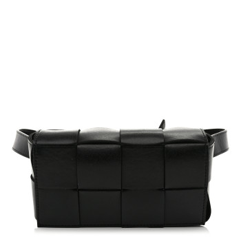 BOTTEGA VENETA Nappa Maxi Intreccio The Belt Cassette Bag Black