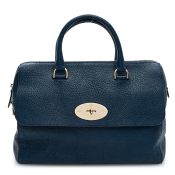 MULBERRY Glossy Goatskin Medium Del Rey Satchel Blue
