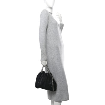 STELLA MCCARTNEY Shaggy Deer Mini Falabella Tote Black