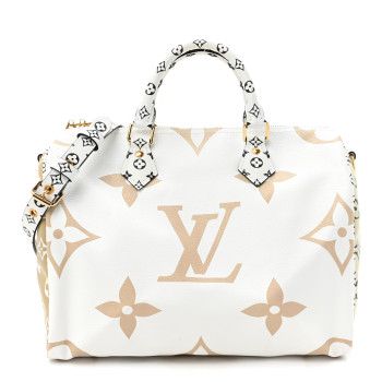 LOUIS VUITTON Monogram Giant Speedy Bandouliere 30 Kaki Beige