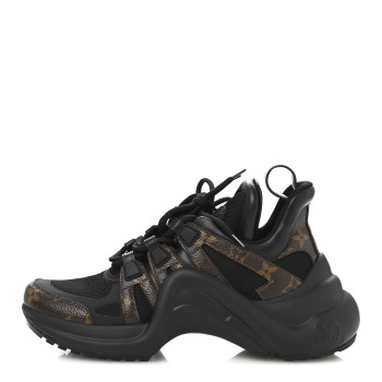 LOUIS VUITTON Calfskin Patent Monogram LV Archlight Sneakers 38 Black