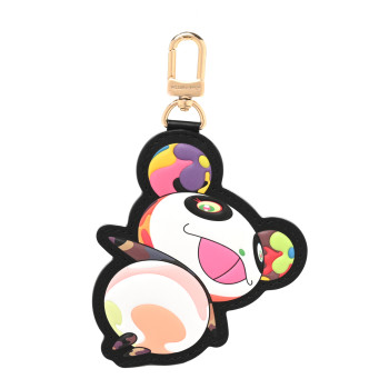 LOUIS VUITTON LV x TM Cowhide Monogram Superflat Panda Key Ring Bag Charm Multicolor
