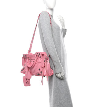BALENCIAGA Agneau Arena Neo Cagole City Handbag Sweet Pink