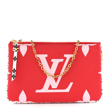 LOUIS VUITTON Monogram Giant Double Zip Pochette Rouge